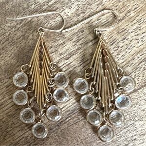 Elegant Gold and Silver Dangle Earrings
